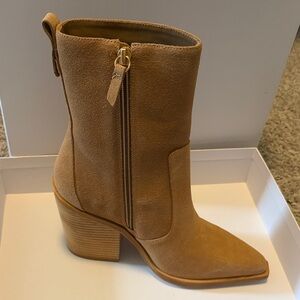 Women's Larroude James Suede Block Heel Ankle Boot